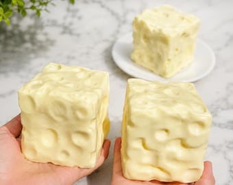 Cheese  Squishy Cube Stress Ball | Shapeable Non Rebound Squeeze Toy
