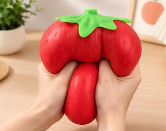 Large Strawberry Squishy Slow Rise Stress Ball | Fidget Squeeze Toy Sensory Anxiety