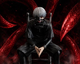 Ken Kaneki Figure Tokyo Ghoul, 20cm Sitting Anime Statue