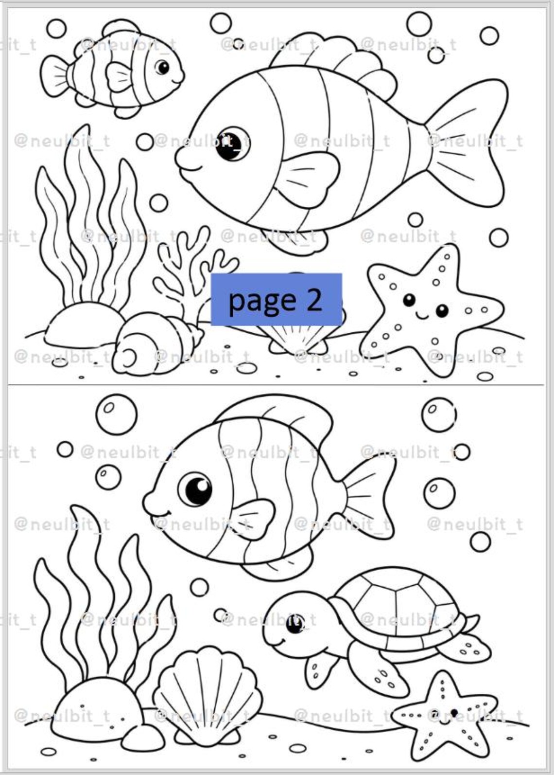 PDF) Ocean Animals Coloring Pages | Sea Life Coloring Book for Kids ...