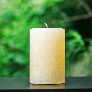 Rustic Ivory Large Unscented Pillar Candle - Choose Size - Handmade