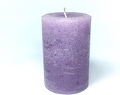 Light Purple Large Unscented Rustic Textured Pillar Candle - Choose Size - Handmade