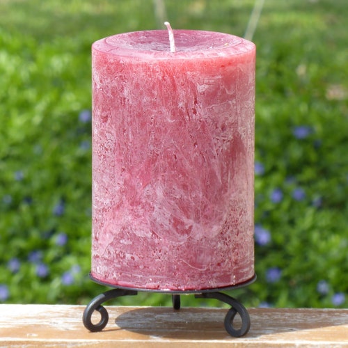 Rustic Burgundy Unscented Rustic Pillar Candle Choose Size Etsy