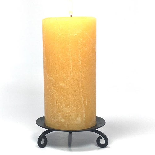 Light Peach Large Rustic Unscented Pillar Candle Choose Size Etsy