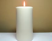White Soy Pillar Candle Unscented - Choose 4 quot , 6 quot , 9 quot Height
