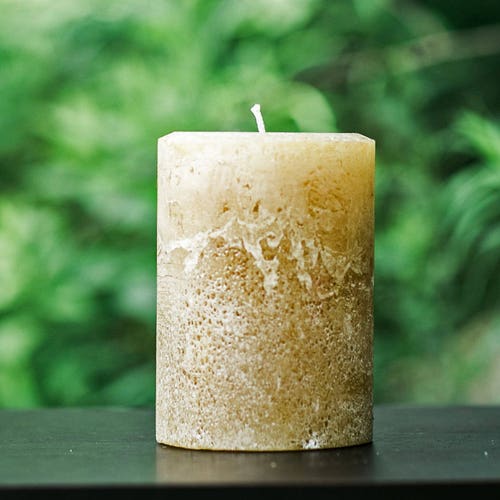 Burnt Orange Rustic Large Unscented Pillar Candle Choose Etsy