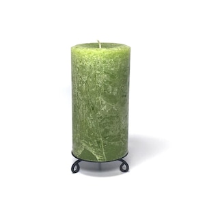 Pear Green Rustic Textured Unscented Block Pillar Candle Choose Size Handmade image 4