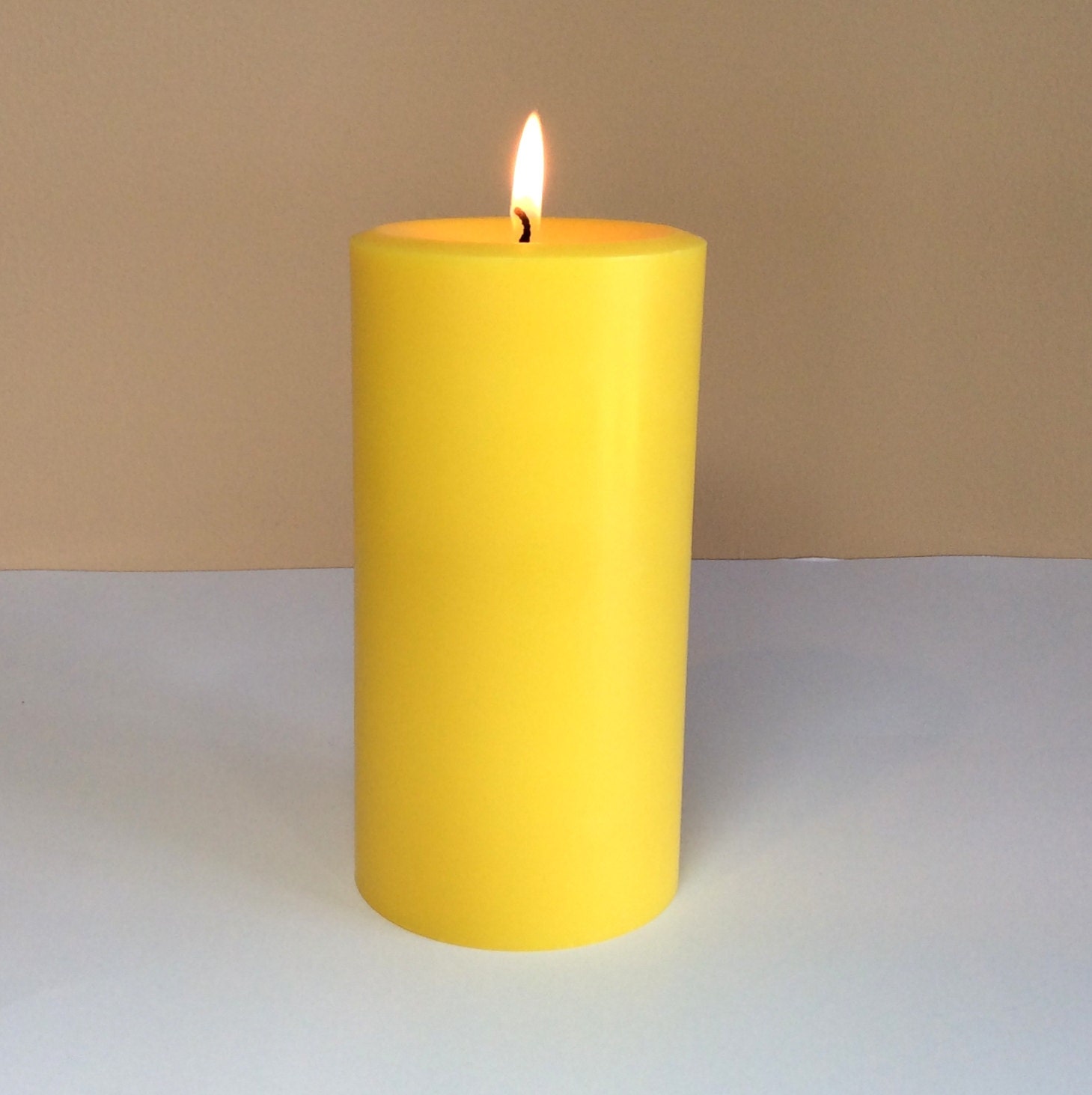 Gold / Yellow Soy Pillar Candle Unscented Choose 4 Etsy