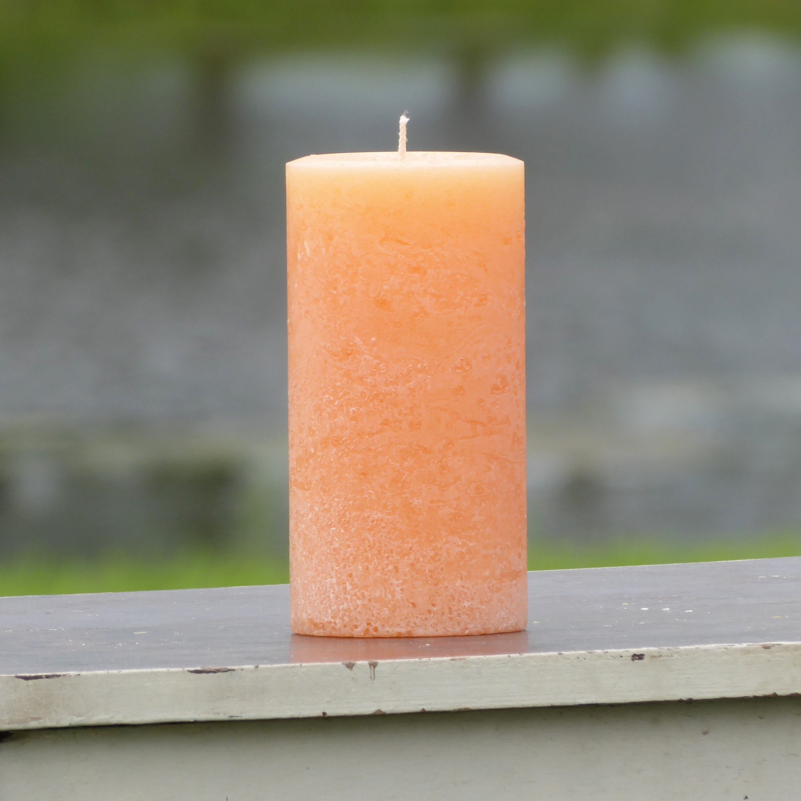 Light Peach Large Rustic Unscented Pillar Candle Choose Size Etsy