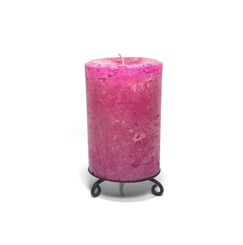 Bright Hot Pink Unscented Rustic Pillar Candle Choose Size Etsy UK