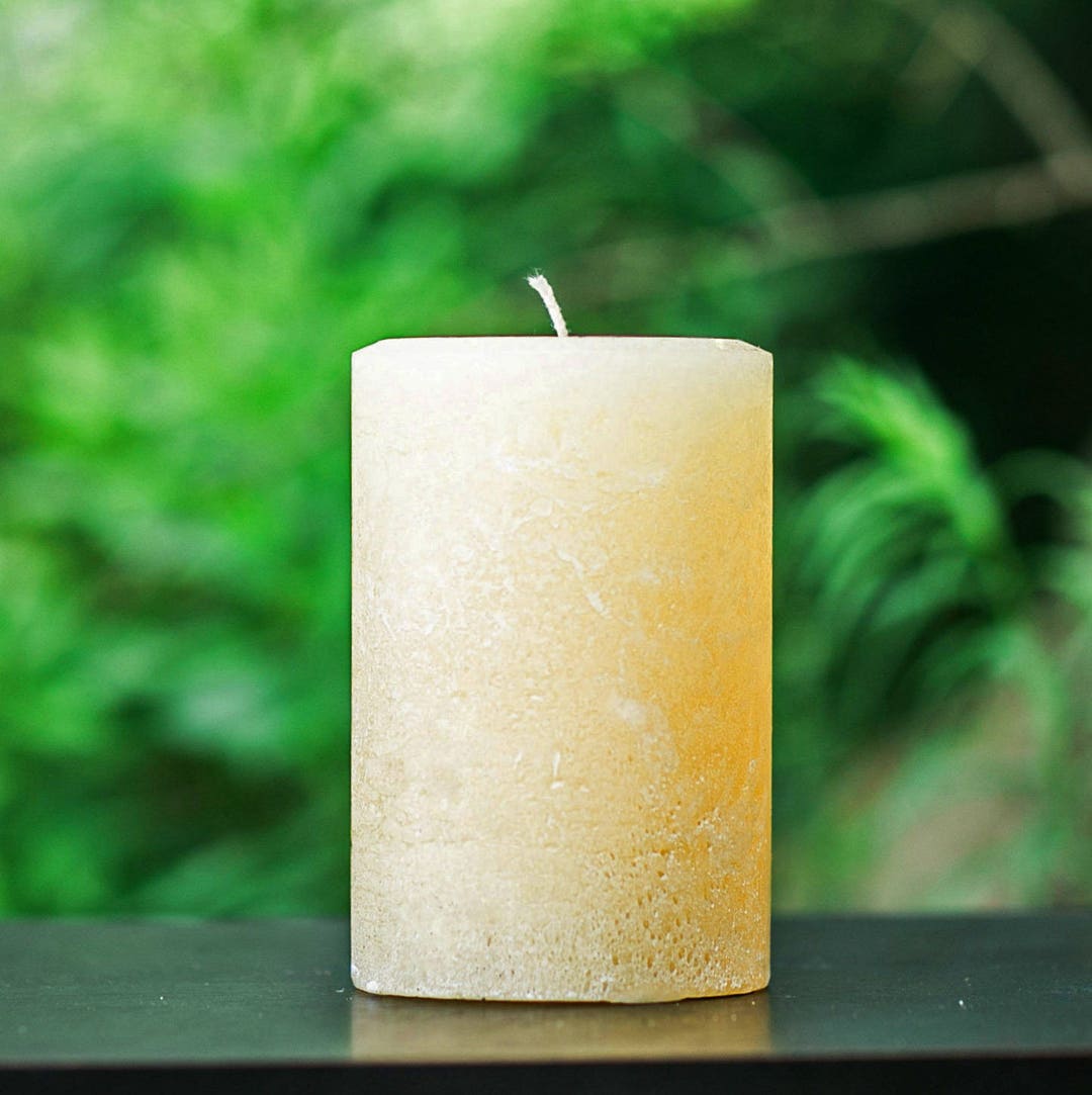 Rustic Ivory Large Unscented Pillar Candle Choose Size Handmade Etsy