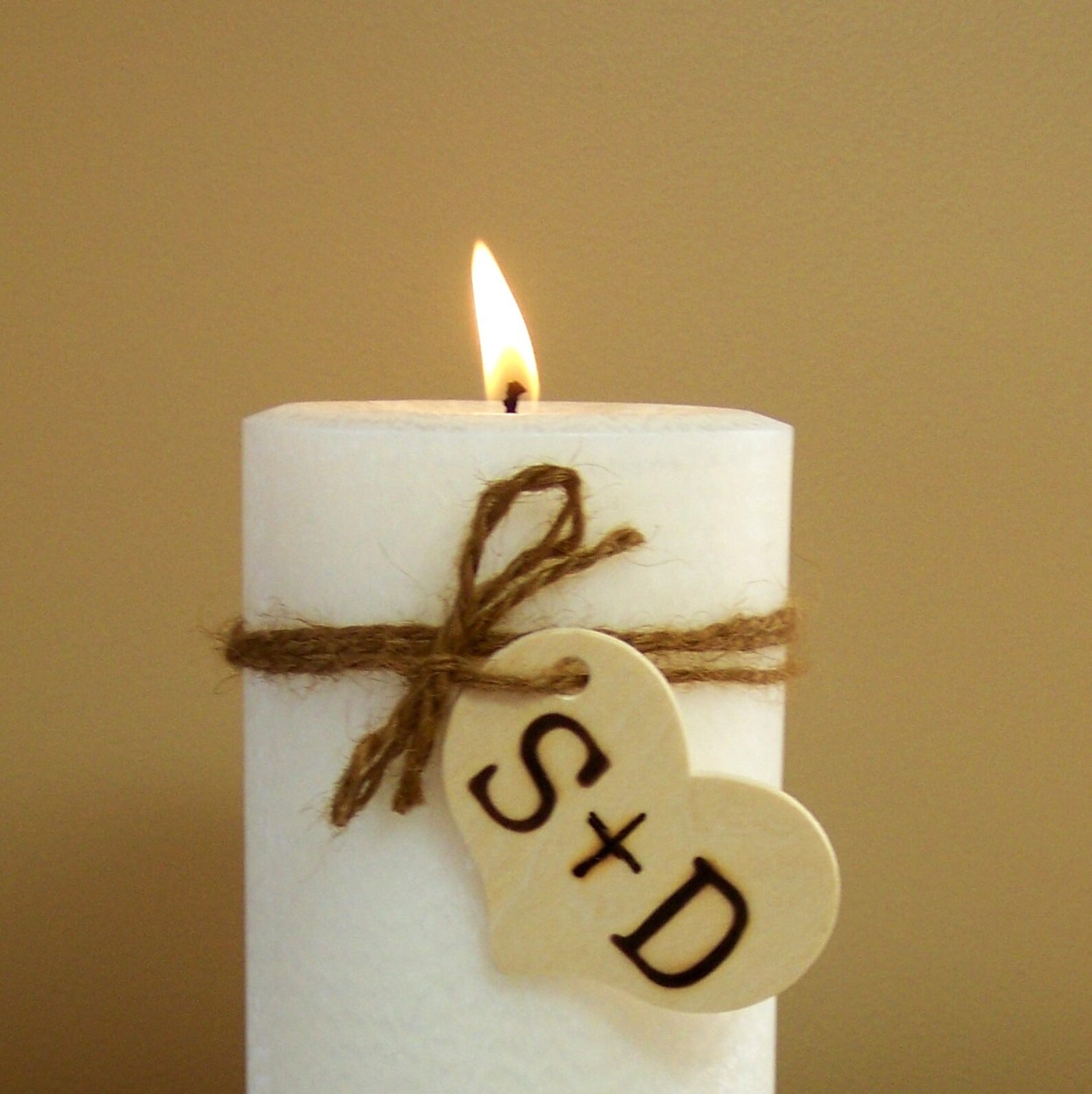 Personalized Rustic Unity Candle With Monogram 6 Tall Etsy
