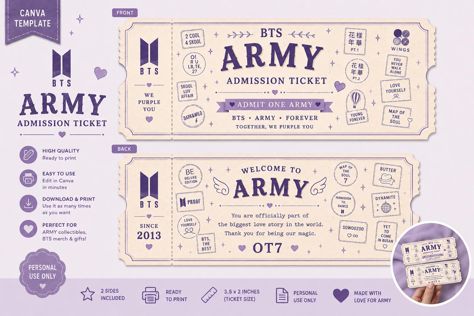 Bts concert ticket - Etsy 日本
