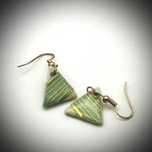 Mint Meridian Triangle Drop Earrings