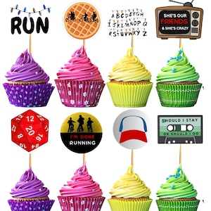 Adorno para cupcakes de Stranger, Adornos para cupcakes de Stranger, Adornos para pasteles de Stranger, adorno para cupcakes ((Archivo PDF digital)
