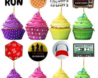 Stranger cupcake topper, Stranger Cupcake Toppers, Stranger Cake toppers, cupcake topper ((Digital PDF File)