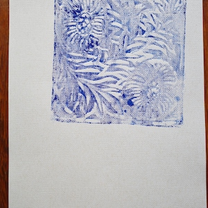 Hand Carved Wood block print ‘Gentian’ textures