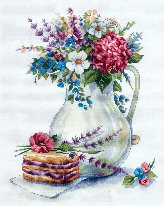 Russian Counted Cross Stitch Kit Most Good Morning Bouquet Etsy