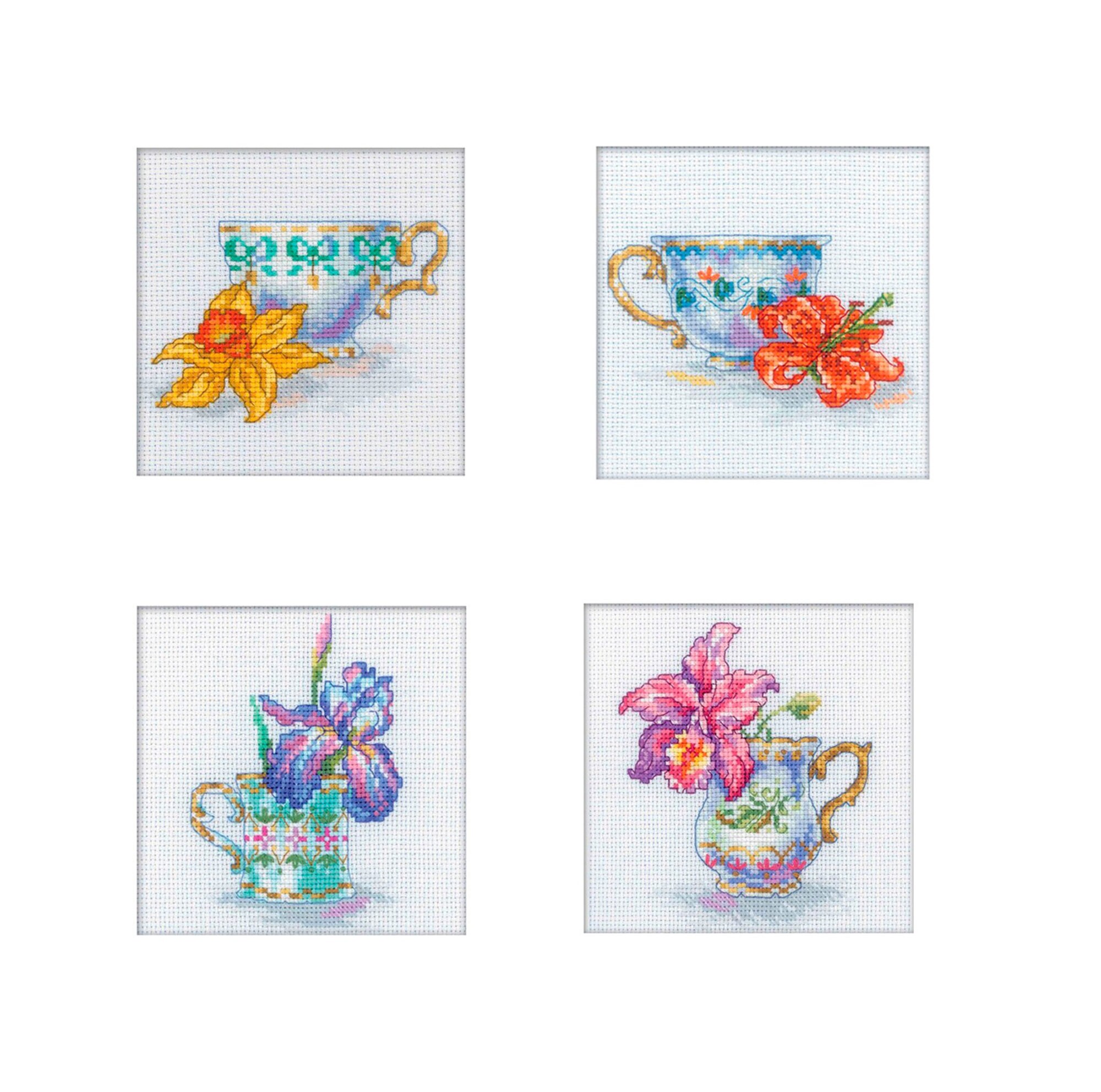 New counted cross stitch kits Cups and flowers by RTO Etsy