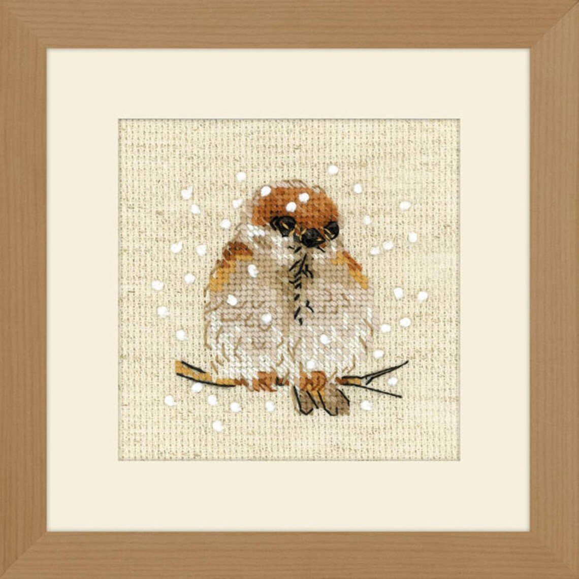Small cross Stitch KIT for beginners Sparrow by Etsy