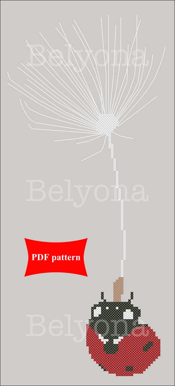 Ladybug counted Cross Stitch Pattern PDF for Instant Etsy