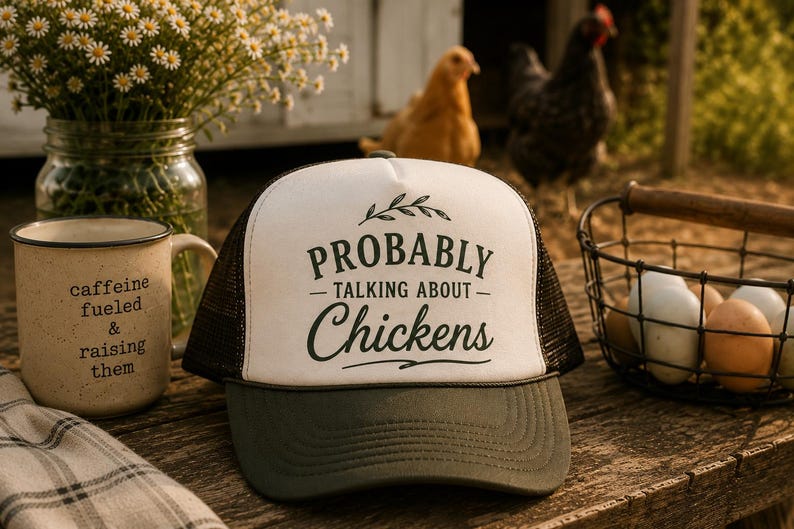 Probably Talking About Chickens Trucker Cap