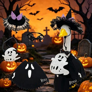 Halloween-Veranda-Gans-Outfit, 23 Fuß weißes Gänsekostüm, gruselige Rasengans-Kleidung, Herbst-Garten-Dekor-Anzeige