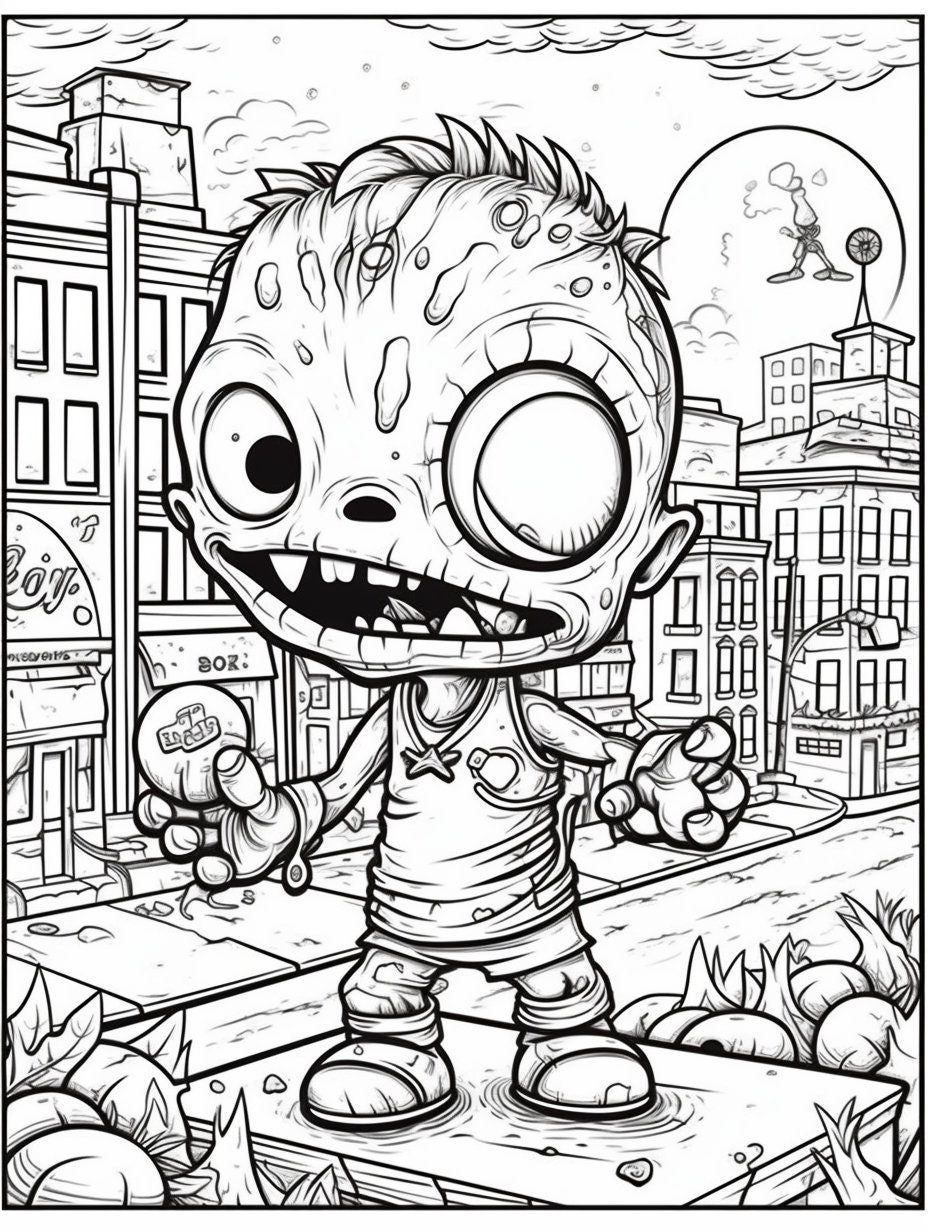 Zombie Apocalypse Chronicles Coloring Pages, Print at Home, Digital ...