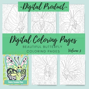 Digital Coloring Pages, Butterflies, Print at home, Beautiful Butterfly Coloring Pages, Coloring pages, butterfly pages for adults