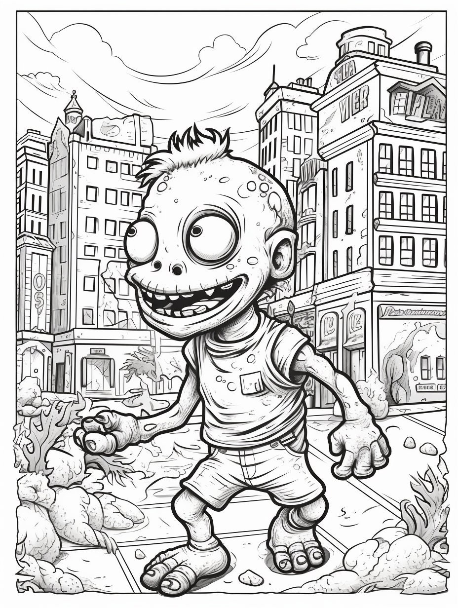 Zombie Apocalypse Chronicles Coloring Pages, Print at Home, Digital ...