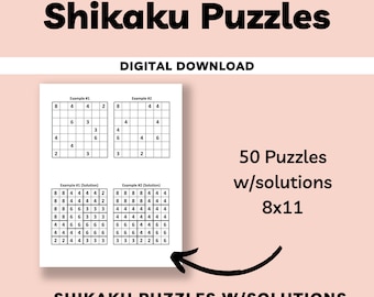 50 puzzles Shikaku avec solutions, puzzles imprimables, puzzles à imprimer à la maison, puzzles Shikaku, puzzles Shikaku faciles, puzzles cérébraux