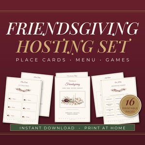 Kit per organizzare il Friendsgiving: segnaposto, menù, giochi, consigli (download digitale)