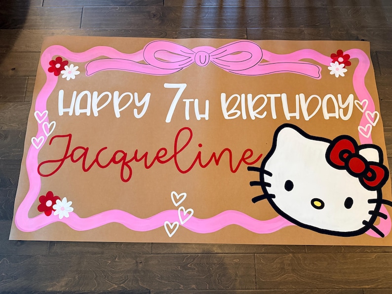 Custom Hand Painted Bannerhand-painted Custom Celebration Banner: Hello ...