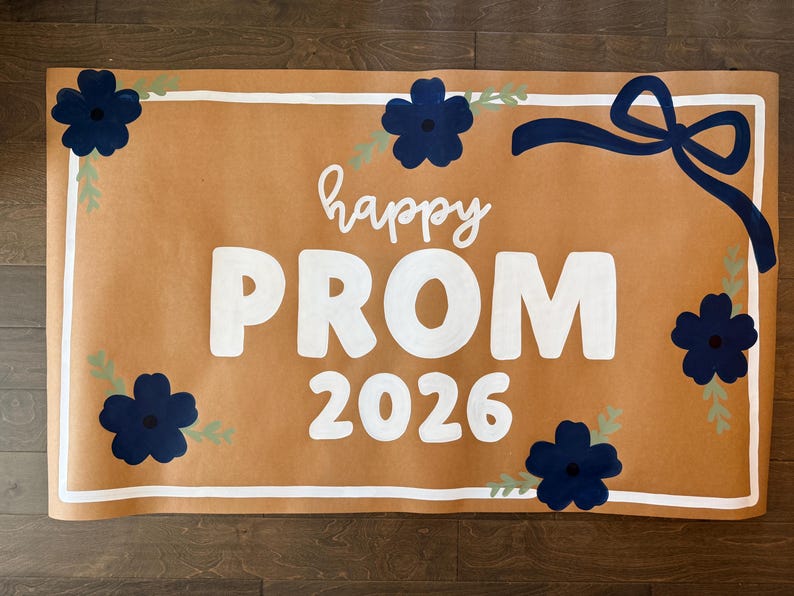 Blue Prom Sign Custom Hand Painted Prom Banner | Prom Sign - Etsy