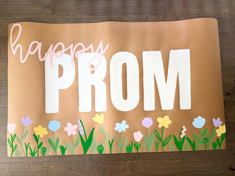 Blue Prom Lettering Custom Hand Painted Prom Banner | Prom Sign - Etsy
