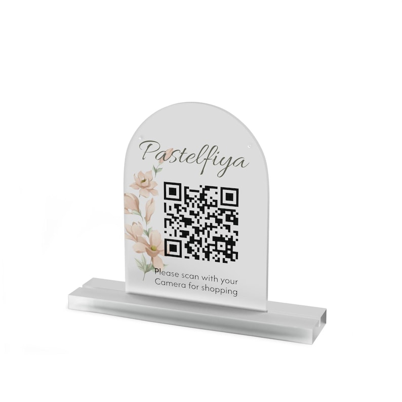 Customized QR Code Acrylic Table Sign | Dome Shape - Etsy