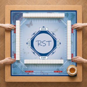 Mahjongmat, mahjongmat op maat, met regels - grote tafelkleden op maat, gepersonaliseerde tafelkleden, gepersonaliseerde mahjongmatten