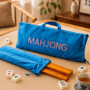 Velvet Mahjong Rack Bag, Mahjong Rack Carrying Bag Set – Portable Storage Case with Individual Compartments for Mahjong Tile Racks, 2PC