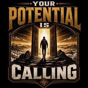 Din potential kallar motivationstryck, väggkonst med fokus på tillväxttänkande (digital nedladdning)