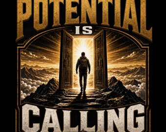 Your Potential Is Calling Motivational Print, Growth Mindset Wall Art (Digital Download)