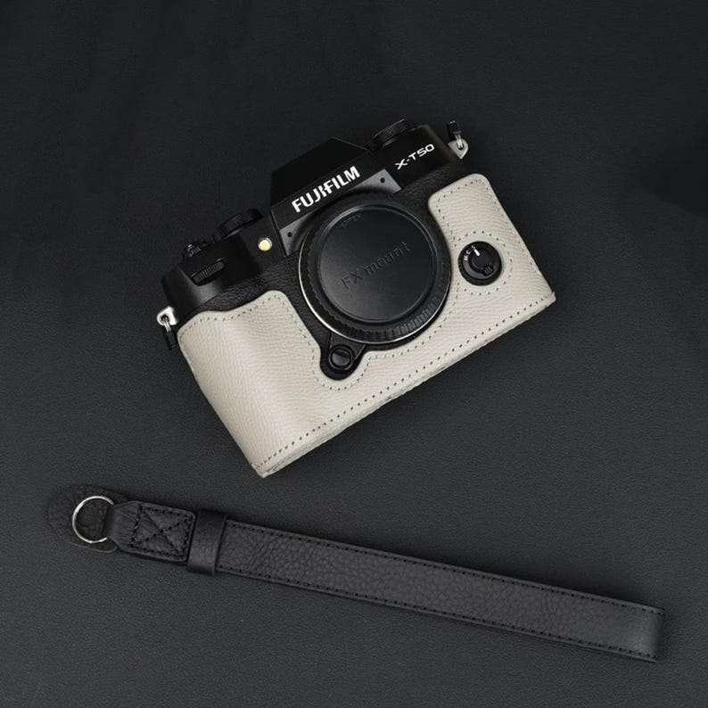 富士フイルム X-T50 用本革カメラケース – カメラグリップ＆耐落下性ベース 画像 3