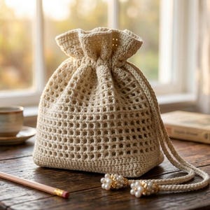 Patron de sac rond au crochet PDF | Modèles de sacs au crochet pour débutants | Tutoriel de crochet pour sac seau à cordon | Téléchargement instantané