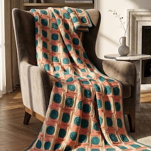 Crochet Blanket Pattern | Mandala Afghan Throw Tutorial (PDF) l Wishful Dreams