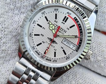 Vintage Citizen Automatic Silver Dial 21 Jewels DayDate Stainless Steel Bracelet Japan Refurbished Watch