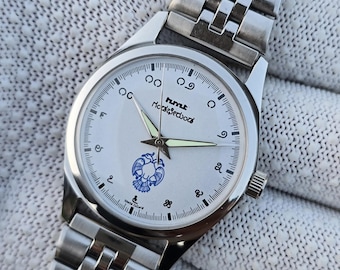 Vintage HMT Gandaberunda Hand Winding White Dial Refurbished Mechanical Watch Made in India
