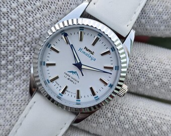 Vintage HMT Himalaya Para Shock 17 Jewel Hand Winding White Dial Mechanical Refurbished Watch