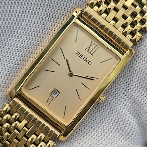 Seiko Vintage Gold Bracelet Watch - Etsy display picture 2