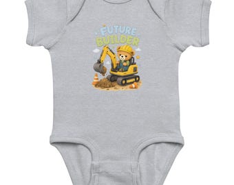 Future Builder Baby Bodysuit | Construction Baby Onesie | Excavator Baby Gift | Baby Shower Gift | TillyTeddy