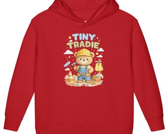 Tiny Tradie 幼児フリース パーカー |建設幼児用スウェットシャツ |ビルダーパーカー |子供向けのTradieギフト |ティリーテディ