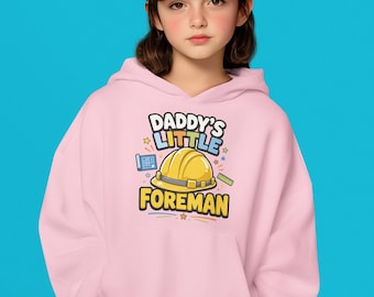 Sudadera con capucha para niños pequeños "El pequeño capataz de papá" / Sudadera con capucha para niños pequeños "Constructor" / Sudadera "Constructor" / Regalo para futuro constructor / TillyTeddy